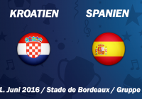 EM 2016: Kroatien gegen Spanien live in der ARD und im Livestream